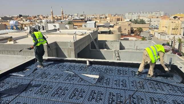 Roof membrane installation, Al Roshood